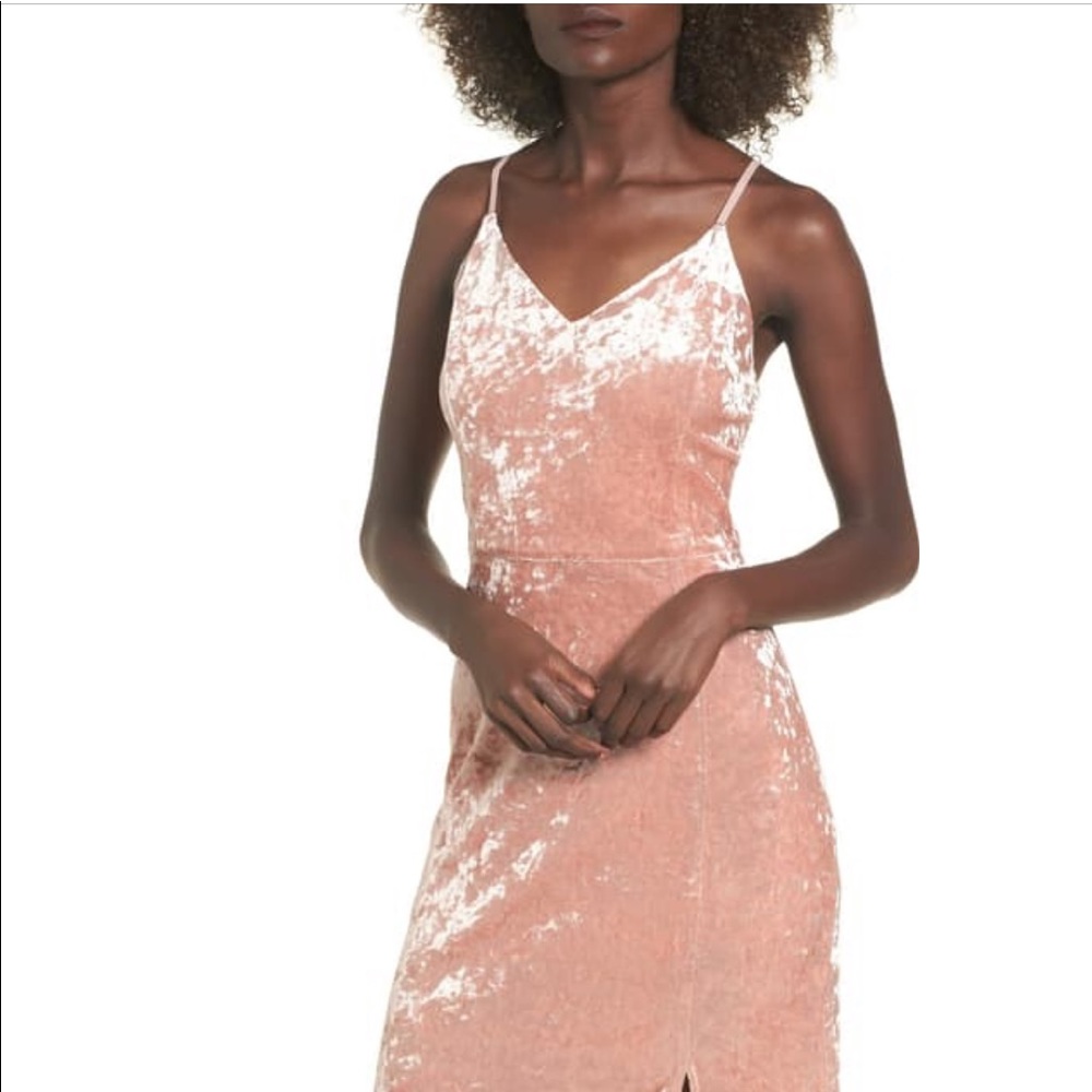 Moon River Velvet Midi Dress Rose Gold New size XS - Picture 4 of 7